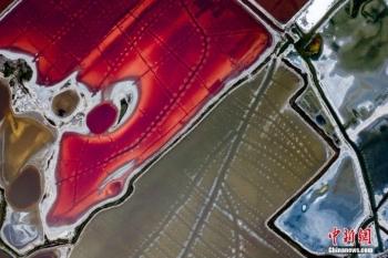 美翻了！“中国死海”山西运城盐湖变身“调色盘”