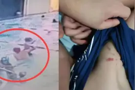 15秒3次！游泳教练拎起男童抱摔水中视频封面