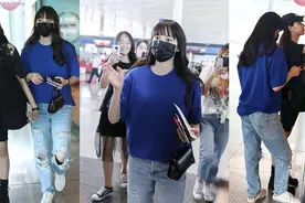 欧阳娜娜带欧阳娣娣赶飞机 姐妹同框反差明显图片