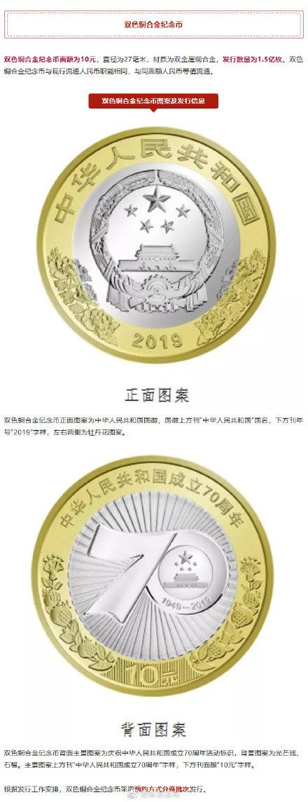 新中国成立70周年纪念币来了！这样预约和购买