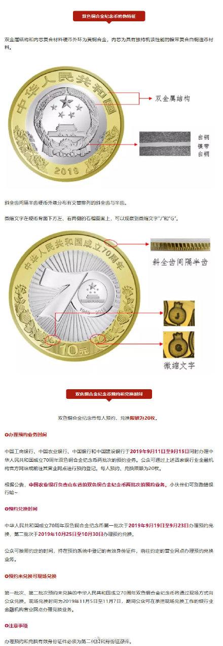 新中国成立70周年纪念币来了！这样预约和购买