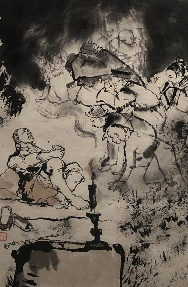 108幅程十发绘《阿Q画传》原作，首次“回乡”完整呈现