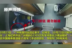外籍乘客高铁误碰车门按钮监控曝光！紧急制动阀完好，将依规处置