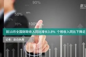 前10月全国财政收入同比增长3.8% 个税收入同比下降近三成视频封面