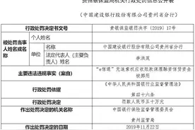 建设银行贵州分行违法遭罚 "e信通"信贷资金被挪用图片