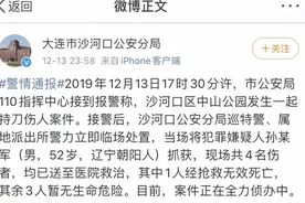 大连一公园发生持刀伤人案件致1死3伤，嫌疑人被抓获图片