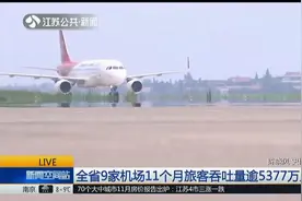 1-11月江苏9家机场旅客吞吐量超5377万人次，增长较快视频封面