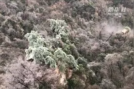 张家界部分玻璃栈道结冰暂时关闭