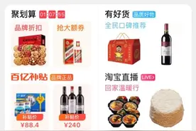 聚划算百亿补贴上线淘宝一级入口，20亿春节补贴今日启动图片