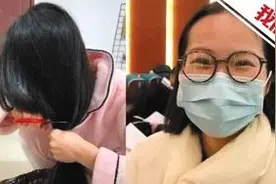 抗击疫情来不及去理发店女护士自己动手剪长发图片