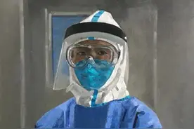 讴歌疫情英雄 知名油画家孙洪敏画了一幅最美女孩图片