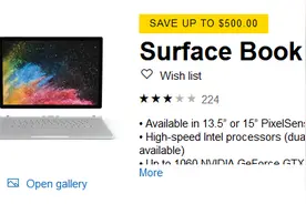 微软清仓15英寸版Surface Book 2 折后1499美元即可买到图片
