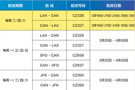 南航多条北美广州航线提前复航图片