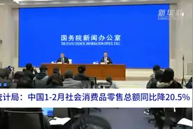 中国财富报道|国家统计局：中国1-2月社会消费品零售总额同比降20.5%视频封面