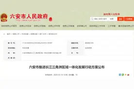 六安市推进长江三角洲区域一体化发展行动方案公布图片