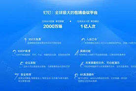 单日突破2000万场、1亿人次，钉钉视频会议上线入会口令、白板功能图片