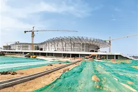 西安体育学院鄠邑校区“一馆四场”主体完工图片
