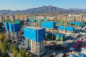 怀柔科学城拆迁安置房39栋住宅楼主体结构完工图片