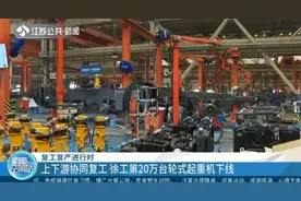 徐州政府支持,产业链上下游协同复工,徐工第20万台轮式起重机下线视频封面