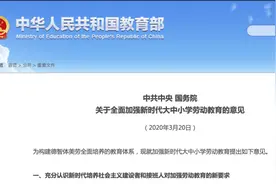 中央发文：把劳动素养评价作为毕业依据视频封面