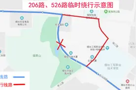 明天起，烟台这条路封闭施工1个半月！两条公交临时绕行图片