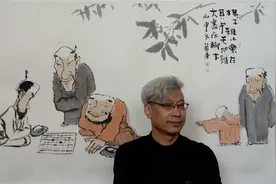人物谐趣构图疏朗 刘艺东国画的意境与禅悟图片