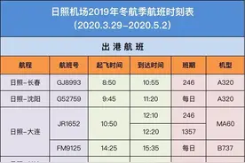 日照机场最新航班时刻表出炉图片