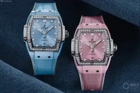 Hublot宇舶表推出Spirit of Big Bang浅蓝色和粉色陶瓷镶钻腕表图片