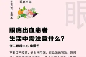「眼科日历·4月3日」眼底出血患者生活中需注意什么？图片