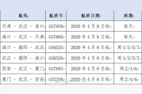 天津航空4月8日起恢复武汉进出港航班图片