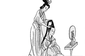 绮窗浅梳妆 对镜理云鬓图片