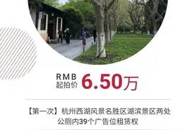 这个位置做啥广告最好？西湖边黄金地段两个公厕广告位上了阿里拍卖，起拍价不高图片