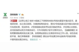 突发！深圳地铁2号线福田站至新秀站区间临时停运图片