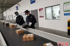 西安海关快速验放陕西首批海铁联运入境快件图片