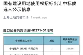 上海虹口地块竞价“围标”疑云：三家房企报价相同，爆料称相关人员被调查图片
