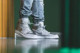 谍照预览浅灰/白/金属银色Air Jordan I High OG上脚效果图片