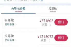 “天价”回国机票再现？网传南航官网售“百万头等舱”真实性仍待考图片