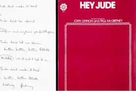 披头士解散50周年，《Hey Jude》手稿高价拍出图片