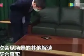 中国大使“鞠躬道歉”？回应：为保持社交距离，俯身看桌上视频图片