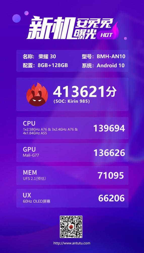麒麟985性能足够强悍？这份安兔兔跑分图让你明白