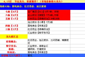 季军头衔：寻龙诀最强龙头股票池+市场阶段连板简版复盘——妖道4月17日复盘图片