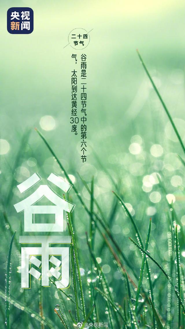 今日，谷雨，春季最后一个节气到了