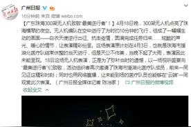 广东珠海300架无人机致敬“最美逆行者”图片