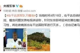 乌干达总统发表电视讲话：将在夜晚派出乌干达国防军灭杀蝗虫图片