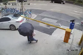 被停车场道闸杆剐花车尾箱 女子索赔2200元被拒图片