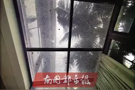 又一起！女士正在家中玩手机，一声巨响，头顶玻璃被砸裂…图片