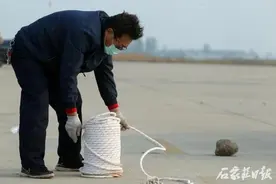 石家庄：200米长的巨型风筝升空 64岁民间艺人用时一年完成图片