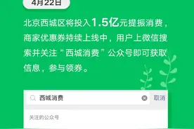 北京西城区发放1.5亿元消费券图片
