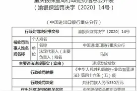 进出口银行重庆违法遭罚350万 原分行副行长终身禁业图片