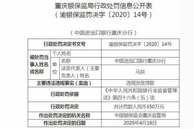 进出口银行重庆违法遭罚350万 原分行副行长终身禁业图片